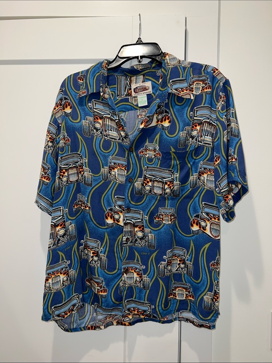 reyn spooner Other - Art of Eddy Y by Reyn Spooner Hawaiian Button Down Shirt Hot Rod Flames